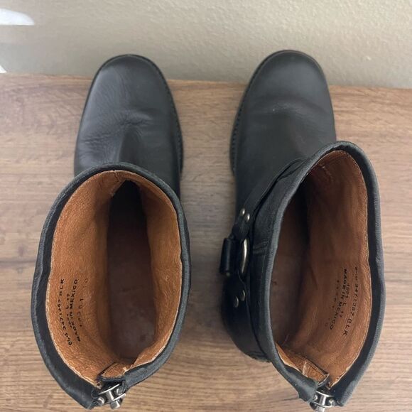 Frye Black Leather Harness Boots - Picture 7 of 9